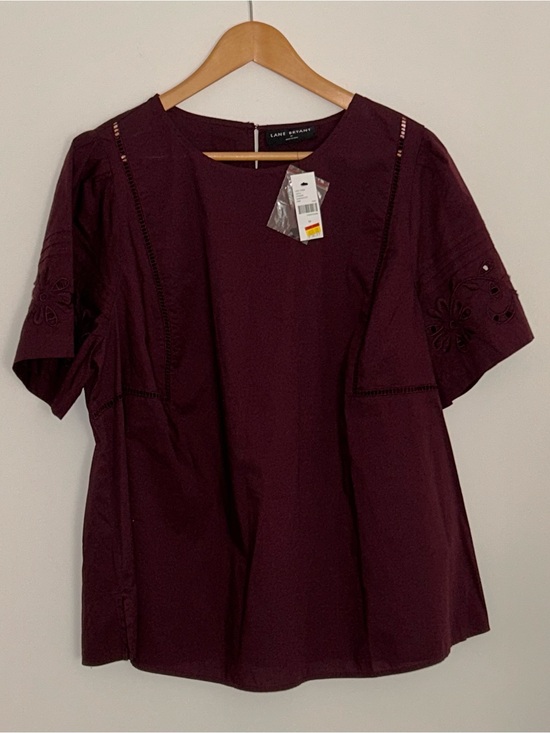 Lane Bryant Tops - Lane Bryant Deep Plum Eyelet Short Sleeve Tunic